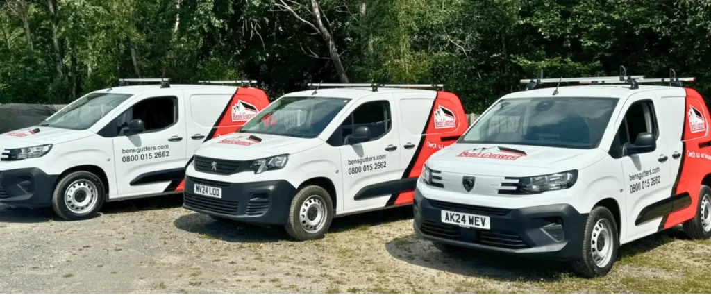 Our fleet of gutter cleaning vans in Ripley