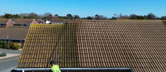 Roof cleaning a healthcare centre in Ripley